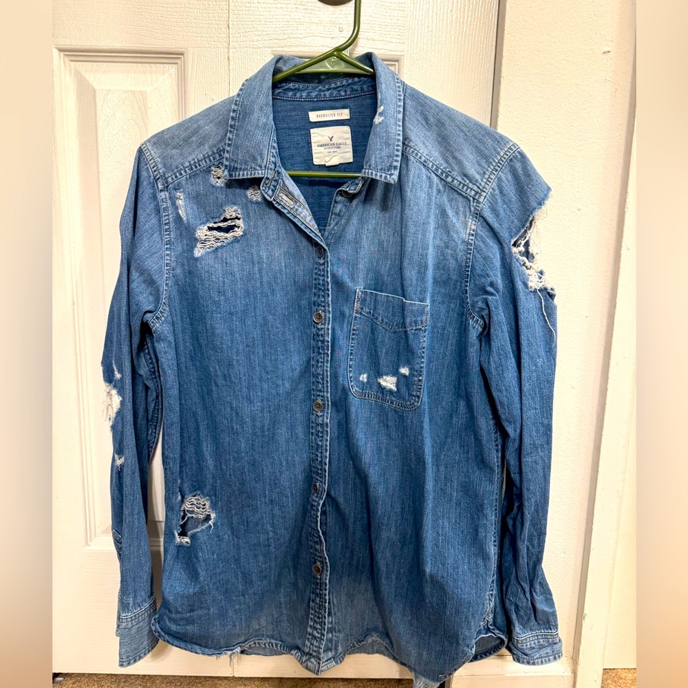 American Eagle Outfitters Oversized Denim Shirt